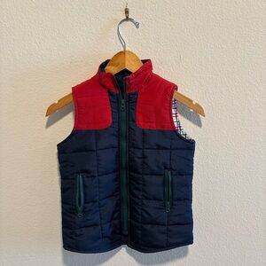 BlueQuail Colorblock Quilted Puffer Vest - Navy & Red boys